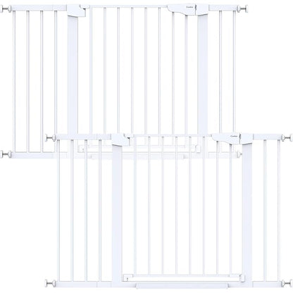 Cumbor 48" Auto Close Baby Gate & Cumbor 2 Pack 48" Dog Gate, Durable Child Gate for Stairs, Doorways, Easy Walk Thru Dog Gate for House for Doorways