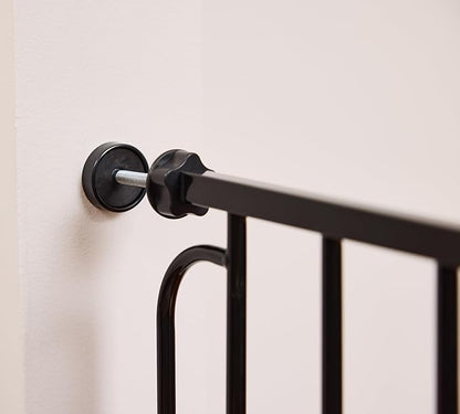 Regalo Safety 29-49" Easy Step Extra Wide Baby Gate for Doorways & Bottom of Stairs, Pressure Mounted Safety Gate with Door for Babies, Toddlers & Pets, Black