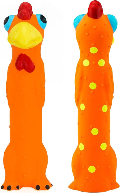 CHIWAVA 3 Pack 9" Squeaky Latex Dog Toys Standing Stick Animal Puppy Fetch Interactive Play for Small Medium Dogs