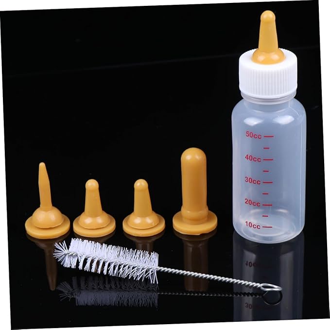 1Set Pet Nursing Bottle Kit Small Puppy Kitten Feeding with Nipples Portable Food Grade Milk Feeder for Newborn Animals Durable Lightweight