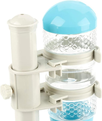 Adjustable Dog Bowl Food Dispenser Drinking Bowl Feeder for Pets Cats Dogs (Blue)