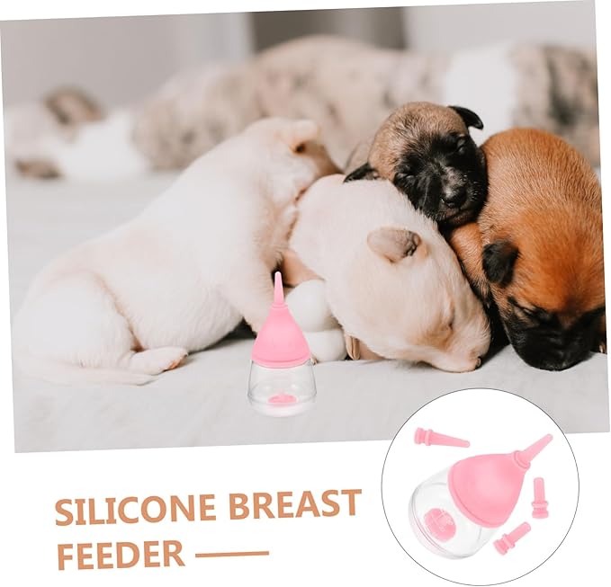 YARNOW Silicone Puppy Kitten Nursing Bottle Nipples Feeding Milk Bottle for Newborn Pets