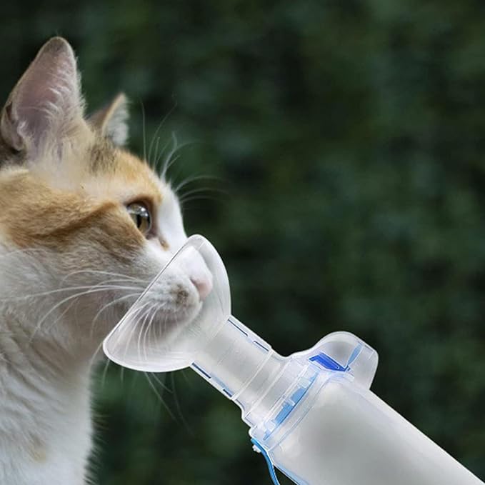 Pet Masque for Dogs Cats - Veterinary Inhalation | Adjustable Soft Transparent Chamber with Tube Connector, Animal Respiratory Health Care Tool 6.89x2.76x2.76 in