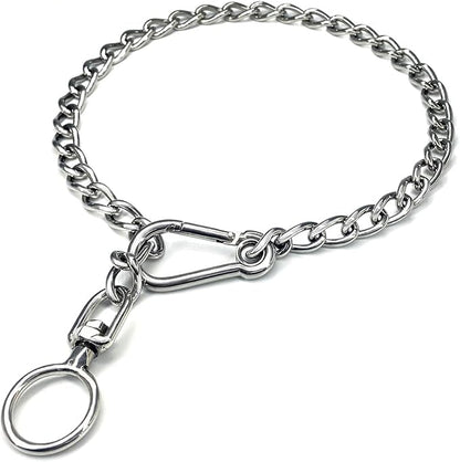 Dog Chain Collars 304 Stainless Steel Metal Chew Proof Dog Necklace Anti Winding Dog Leash Extension Lead for Small Medium Large Dogs Training and Walking. (Medium：23in x 3mm(Neck max 20in))