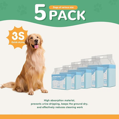 DUMOS 500 Count Puppy Pads for Dogs, 22" x 22" Potty Puppy Training Pad, Dog Cat Pee Pads, Super Absorbency Disposable Pet Leakproof Quick Drying Pad