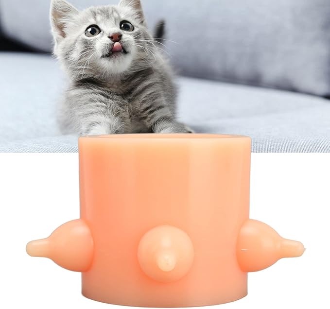 Puppy Nursing Bowl Wide Bore Pet Milk Feeder with Multiple Nipples for Baby Pet Kitten