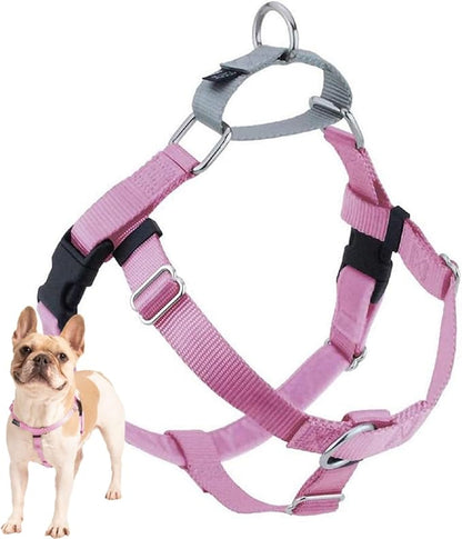 2 Hounds Design Freedom No Pull Dog Harness, Adjustable Harness, Easy Walking & Comfortable Control, Fits Small, Medium & Large Dogs, Solid Colors, Made in USA, 1" XXL, Rose