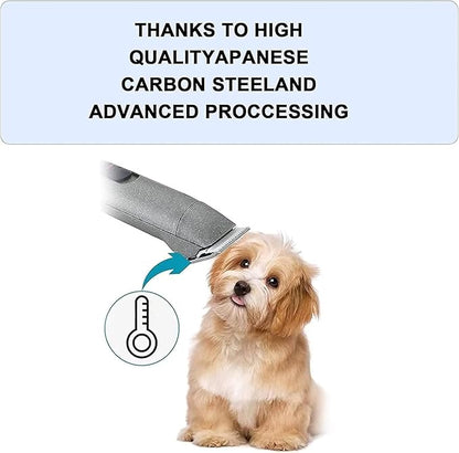 2PCS T84 Blade Dog Grooming Replacement Blades Compatible with Andis Dog Clippers,Dog Clipper Blades Compatible with Wahl KM-10 Series Clippers, Oster A5,Size-T-84 3/32-Inch Cut Length