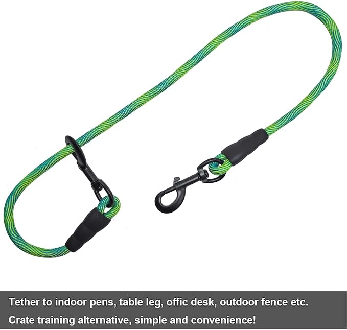 BTINESFUL 3FT Dog Tie Down, Nylon Rope Short Dog Tether Indoor Training Safety Vehicle Tether for Large Medium Strong Puppy