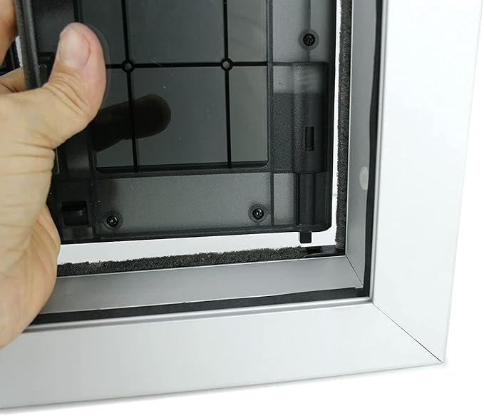Large Swing Dog Door - Rustproof Solid Aluminum Frame - Luxury Pet Door for Wooden and Metal Doors - Lockable Security Slide Panel - Energy Efficient and Easy to Install for Interior or Exterior