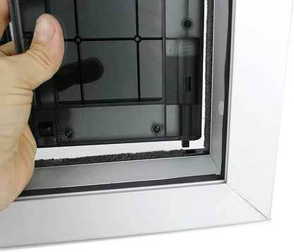 Large Swing Dog Door - Rustproof Solid Aluminum Frame - Luxury Pet Door for Wooden and Metal Doors - Lockable Security Slide Panel - Energy Efficient and Easy to Install for Interior or Exterior