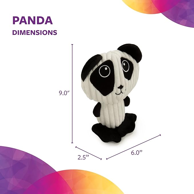 TrustyPup Strong 'N Silent Big Head Panda Silent Squeak Plush Dog Toy, Chew Guard Technology - Black/White, Medium