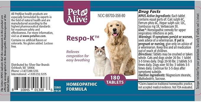 PetAlive Breathe Easy ComboPack for Pets - for Relief of Wheezing, Chest Discomfort, Colds and Respiratory Irritation