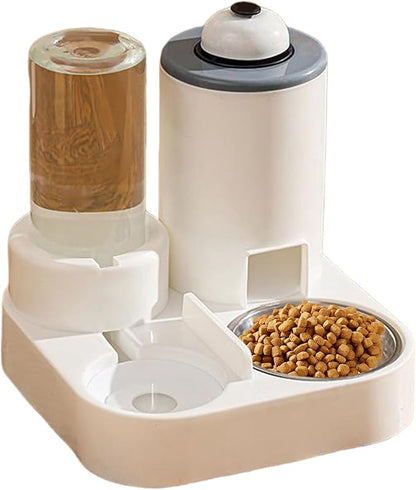 Feeding Bowl Set - Dog Water Dispenser, Detachable Food Bowl with Bell with Sturdy Construction, Animal Accessory Featuring Convenient Design, Wet and Dry Feeding Solution for Small Medium Pets