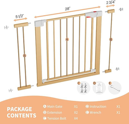 HIDROSIL Pet Gate Door Fits for Stairs, Narrow and Wide Doorways with Auto Close, Easy Install, Pressure Mounted for Pets, Dog/Puppy, Yellow