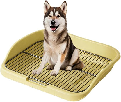 Mesh Dog Potty Tray Removable Stable Structure - Indoor Puppy Training Toilet Pee Pad Holder for Small & Medium Dogs(Yellow)