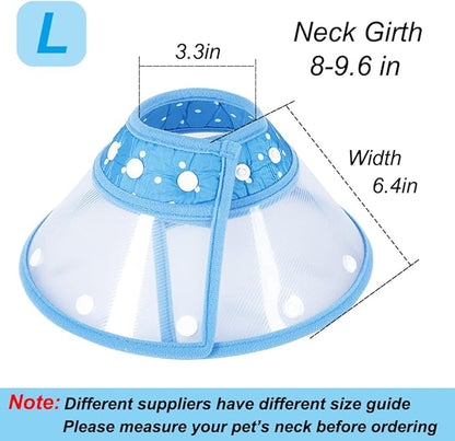 Vivifying Dog Cones for Small Dogs, Adjustable 8-9.6 Inches Soft Lightweight Elizabethan Collar for Puppy and Large Cats to Stop Licking Wounds After Surgery(Blue)