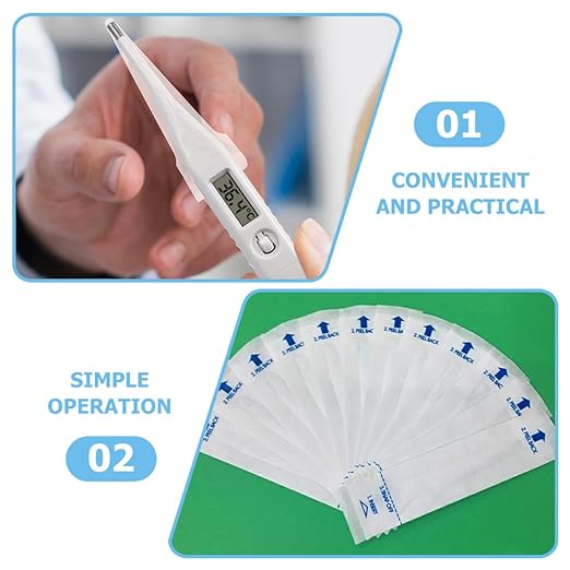 100pcs Digital Probe Tip Covers Disposable Rectal and Oral Sleeves Sanitary Protective Covers and Pet Use