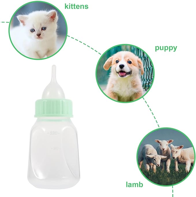 FRCOLOR Green Pet Nursing Bottle Kit for Puppies and Kittens Anti-bite Milk Feeder with Lightweight Portable Design Safe Feeding Bottle Set for Small Pets