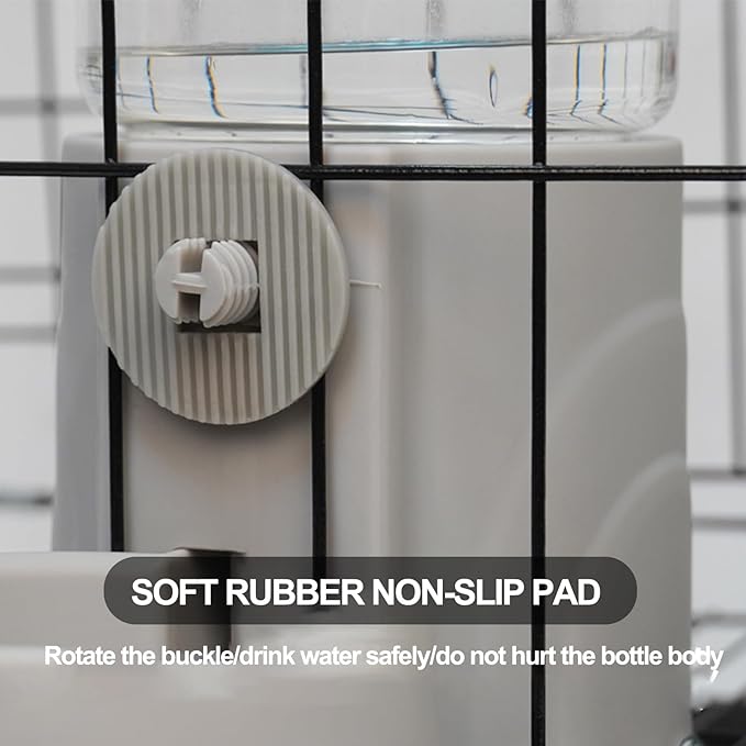 Pet Food Dispenser,Pet Water Dispenser,Automatic Pet Feeder,Rabbit Food Bowl,Water Dispenser Set for Bunny Kitten Guinea Pig Ferret Small Dog Grey 2