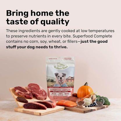 BADLANDS RANCH by Katherine Heigl – Superfood Complete Air-Dried Beef & Bison Dog Food – High Protein with Superfoods for Daily Wellness & Consistent Nutrition – 64 oz