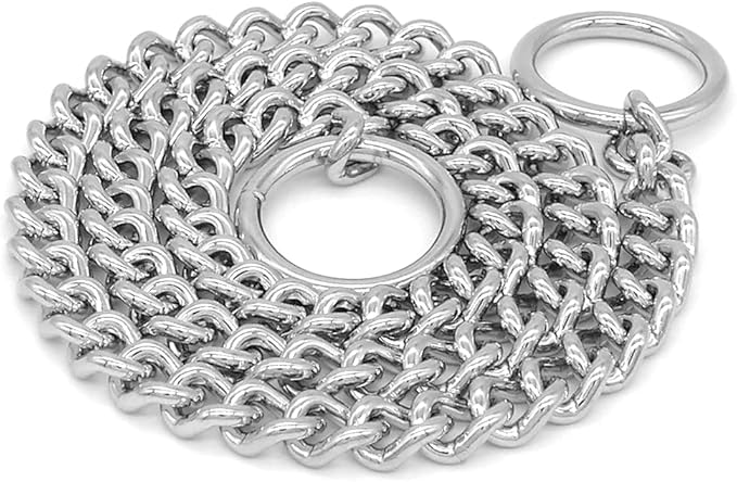 Herm Sprenger - Chrome Plated Steel Dog Training Collar - Narrow Round Links Slip Dog Chain - for Small Medium Large Dogs - Professional Training Collar - Made in Germany (16 inches (40 cm))