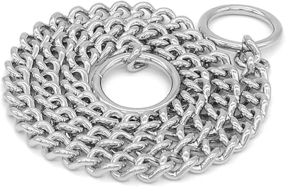 Herm Sprenger - Chrome Plated Steel Dog Training Collar - Narrow Round Links Slip Dog Chain - for Small Medium Large Dogs - Professional Training Collar - Made in Germany (16 inches (40 cm))