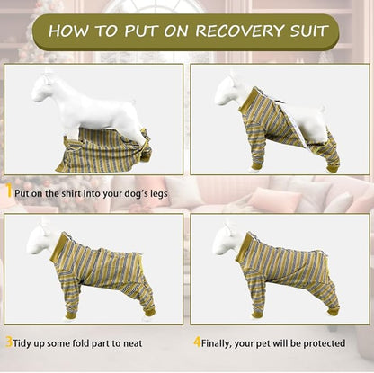 FEimaX Dog Recovery Suit After Surgery, Pet Abdominal Wounds Post Surgical Shirt for Dogs Cats, Puppy Spay Neuter Prevent Licking Onesie Alternative Bandages E-Collar & Cone