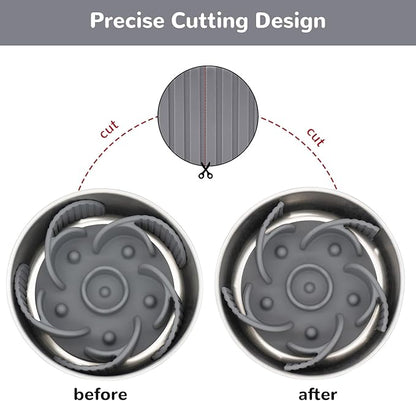 MateeyLife Cuttable Slow Feeder Dog Bowls Insert with Suction Cups for Medium & Large Dogs to Slow Down Eating– Fits Metal & Ceramic Bowls(Gray)