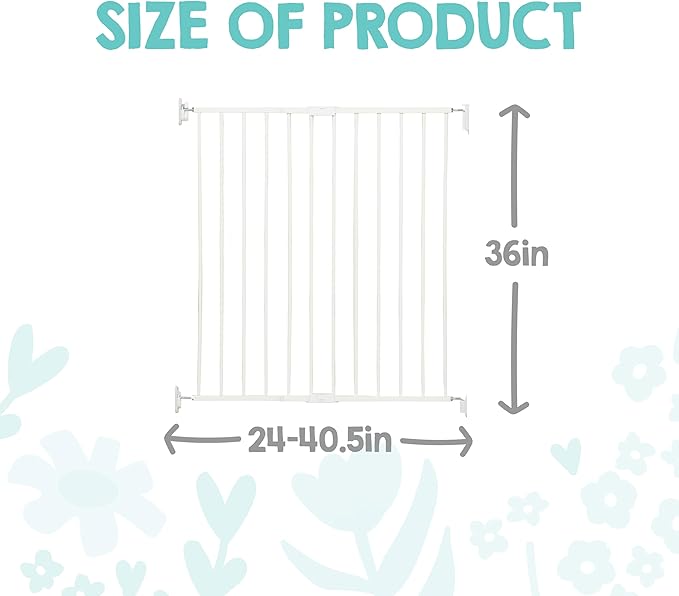Regalo 2-in-1 Extra Tall Easy Swing Stairway and Hallway Walk Through Baby Gate, White, 24" - 40.5" Wide
