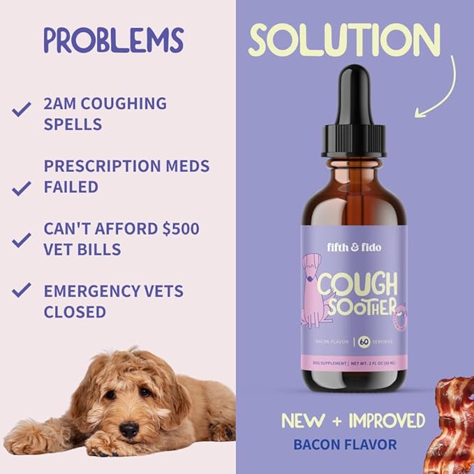 Dog Coughing Remedy - Kennel Cough - Dog Allergy Relief with Natural Formula - Liquid Drops for Fast Throat Soothing - Sneezing Relief for Dogs - Made in USA