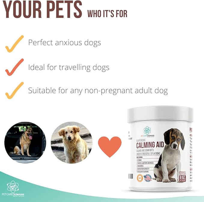 Calming Chews for Dogs or to Calm Puppy - Natural Dog Anxiety Relief - Anti Car Motion Sickness for Dog Calming Treats - Made in The USA - 100 Tasty Turkey Flavor Chews