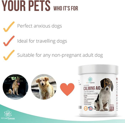 Calming Chews for Dogs or to Calm Puppy - Natural Dog Anxiety Relief - Anti Car Motion Sickness for Dog Calming Treats - Made in The USA - 100 Tasty Turkey Flavor Chews