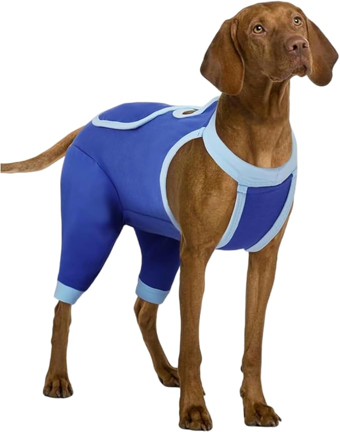 IDOMIK Recovery Suit for Dogs Hind Legs|Dog Surgery Suit for Female Spay Male Neuter,Dog Leg Sleeve to Stop Licking Rear Legs,Long Sleeves Wound Cover Onesie Shirt for Dogs,Cone Collar Alternative