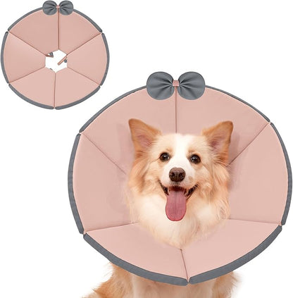MAXFUT Soft Dog Cone Collar,Foam Cone for Dogs to Stop Licking After Surgery,Non Inflatable Dog Donut Cone (Pink, XXL)