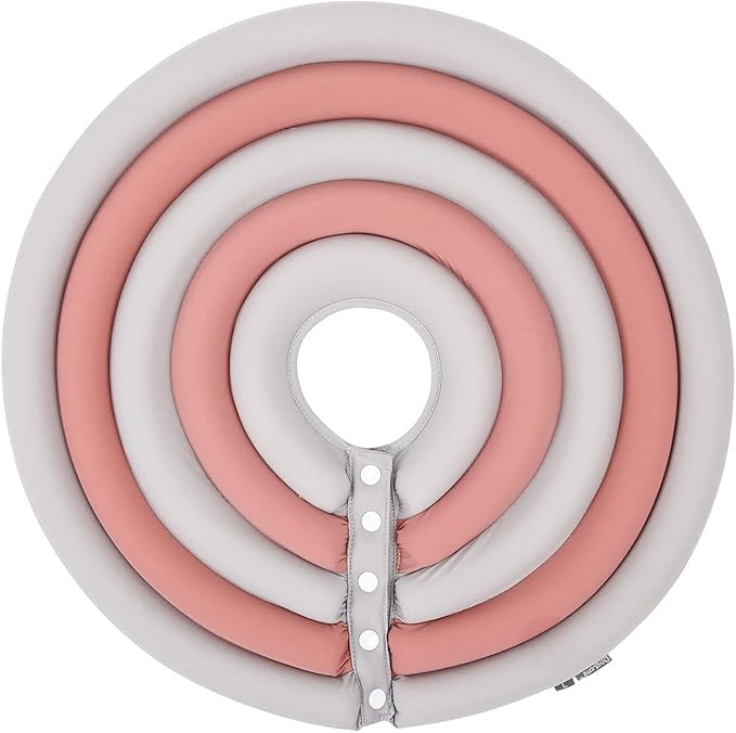 Dog Cone Collar, Inflatable Dog Neck Donut Collar Alternative After Surgery, Soft Protective Recovery Cone for Small Medium Large Dogs and Cats Puppies - Alternative Collar (Dusty Pink,M)