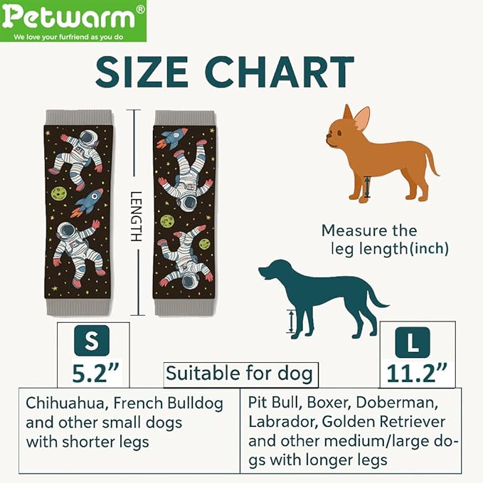 PetWarm Dog Recovery Sleeve 4pcs Set, Dog Leg Sleeve, Ideal for Comfort and Support During Pet Recovery, Suitable for Active or Support Recoverying Pet Use, Grey, L