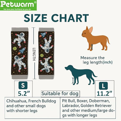 PetWarm Dog Recovery Sleeve 4pcs Set, Dog Leg Sleeve, Ideal for Comfort and Support During Pet Recovery, Suitable for Active or Support Recoverying Pet Use, Grey, S
