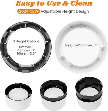 Pawque Raised 95oz Slow Drinking Dog Water Bowl No Spill for Medium Large Breed, Single Elevated Stainless Steel Water Bowl with Floating Disc, Stable Sturdy Base and Snap on Adjustable Height Stand
