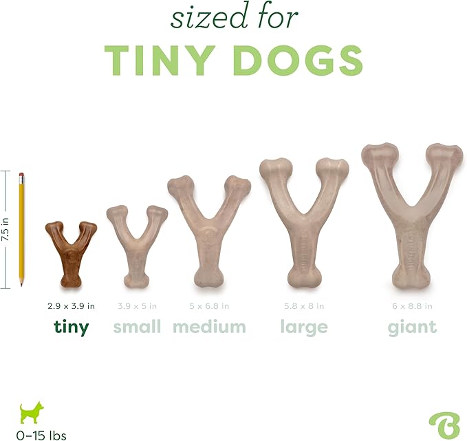 Benebone Wishbone Durable Dog Chew Toy for Aggressive Chewers, Real Bacon, Made in USA, Tiny