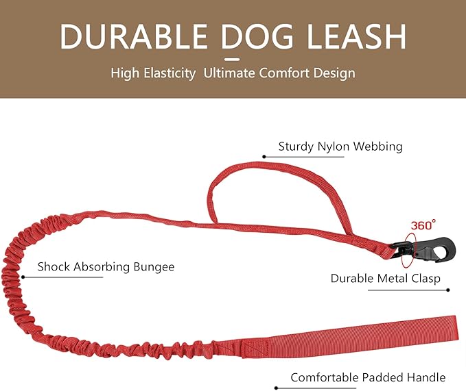 DAGANXI Tactical Dog Collar, Adjustable Military Training Nylon Dog Collar with Control Handle and Heavy Metal Buckle for Medium and Large Dogs, with Patches and Airtags Case (Red-Set, L)