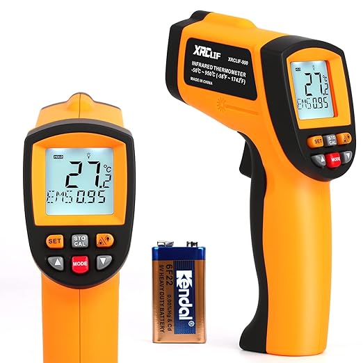 Laser Infrared Thermometer Gun - High Heat, Settable Temp Alarm, IR Temperature Reader -58F to 1742F, Industrial Surface Use