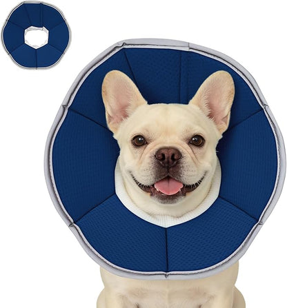 MAXFUT Dog Cone Collar,Soft Cone for Dogs to Stop Licking After Surgery,Non Inflatable Dog Donut Cone (Blue, M)