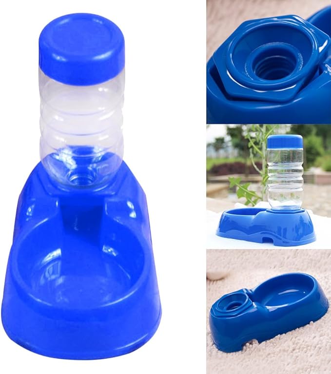 Pet Dog Puppy Cat Automatic Water Dispenser Food Dish Bowl Feeder (Blue)