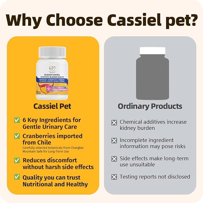 Bladder Supports Chews for Urinary Tract Health, Infection Treatments, Bladder Health, Dog UTI, Bladder Stones, Incontinence Support, Urinary Pain Relief for Cat & Dog 10 Chews (1 Bottle)