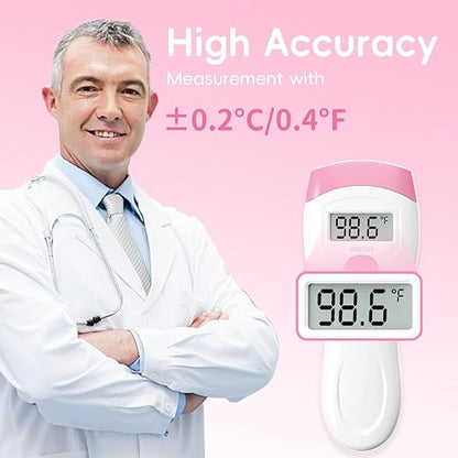 Non-Touch Forehead Thermometer, Digital 2-in-1 Infrared Thermometer for Adults, Kids, and Babies with Fever Alarm, Instant Reading, Medical-Grade Accuracy
