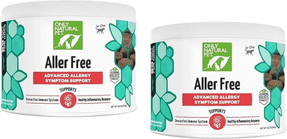 Only Natural Pet AllerFree Advanced Allergy Support for Dogs, Naturally Supports The Immune System, Respiratory System and Skin & Coat - 60 Count (AF Pack of 2)