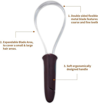 BOTH WINNERS Dual-Sided Shedding Blade with Stainless Steel Blade De-Shedding Tool for All Dog Coat Types- Soft Touch Grip (Burgundy)