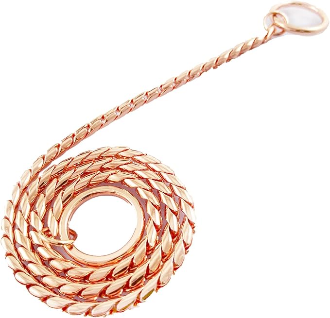 Dog P Snake Chain Chrome Plated Metal Dog Training Choke/Collar-Fully Guaranteed Against Rust Tarnish or Breakage-Recommended for Professional Training (Rose Gold, 5mm * 30")