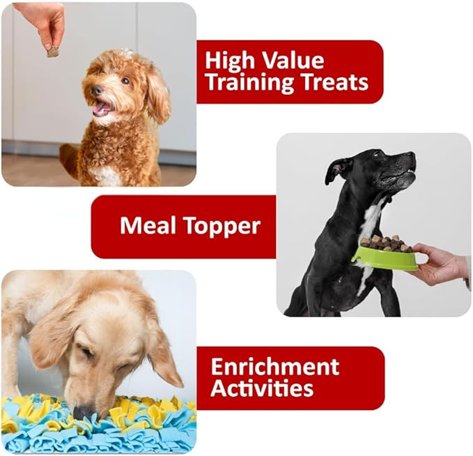 Freeze Dried Beef Liver Dog Treats, Beef Liver Dog Treats, Single Ingredient, Human Grade, No Fillers, High Protein, Grain Free, Gluten Free, All Natural Meal Topper, Made in the USA (1-Pack)